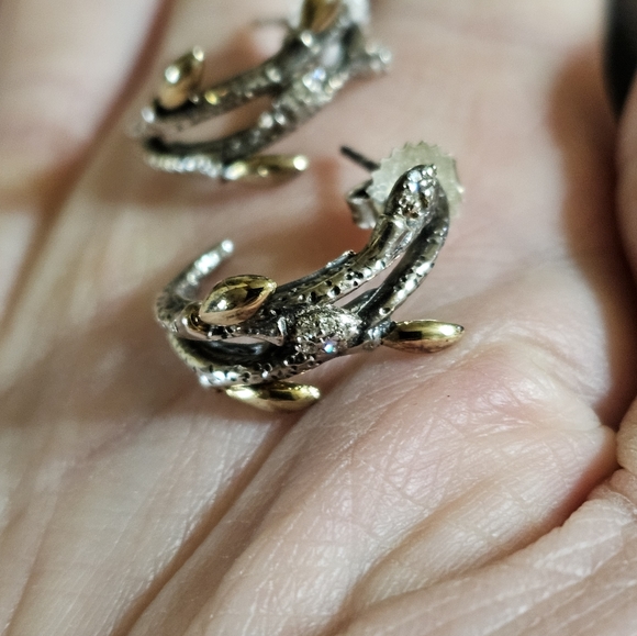 Stephen Dweck Genuine Diamond Earrings 14k/925 - Picture 5 of 5